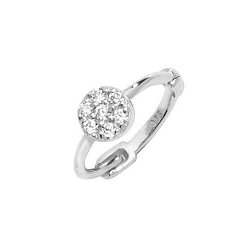 9ct White Gold Cz Dome Cartilage Hoop 