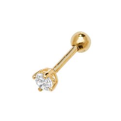 9ct Gold Cz Claw Set Cartilage Stud 