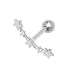 9ct White Gold Constellation Cartilage Stud 