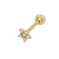 9ct Gold Cz Star Cartilage Stud 