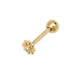 9ct Gold Cz Daisy Cartilage Stud 