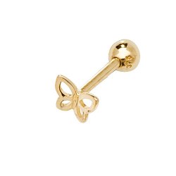 9ct Gold Butterfly Cartilage Stud 