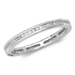 Diamond Channel Set Full Eternity Ring In 18ct White Gold RDQ180W-
