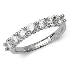 Diamond Claw Set Half Eternity Ring In 18ct White Gold 