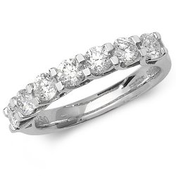 Diamond Claw Set Half Eternity Ring In 18ct White Gold 