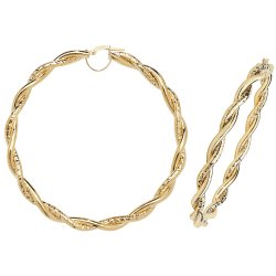 9ct Gold Diamond Cut Entwined Hoops ER988-