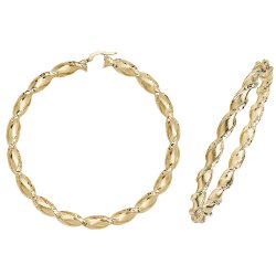 9ct Gold Diamond Cut Twisted Hoops ER990-