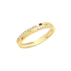 9ct Gold Cz Double Band Ring 