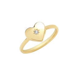 9ct Gold Cz Heart Ring 