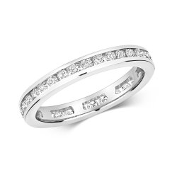 Diamond Channel Set Full Eternity Ring In 18ct White Gold RDQ204W-