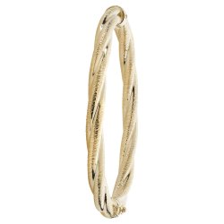 9ct Gold Twisted Hinged Bangle 
