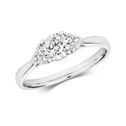 Diamond Illusion Solitaire Ring In 9ct White Gold 