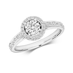 Diamond Illusion Solitaire Ring In 9ct White Gold 