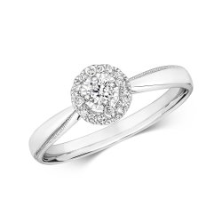 Diamond Illusion Solitaire Ring In 9ct White Gold 