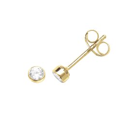 9ct Gold Cz Rubover Studs 