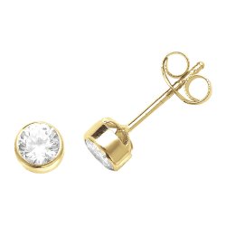 9ct Gold Cz Rubover Studs 