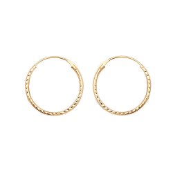 9ct Gold Diamond Cut Hinged Sleepers 