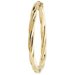 9ct Gold Twisted Hinged Bangle 