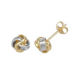 9ct Gold 2 Tone Knot Studs 