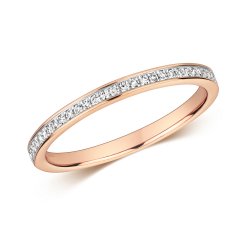 Diamond Grain Set Eternity Ring In 9ct Rose Gold 