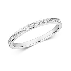 Diamond Grain Set Eternity Ring In 9ct White Gold 