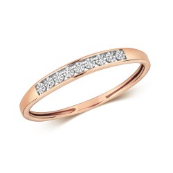 Diamond Illusion Set Half Eternity Ring In 9ct Rose Gold 