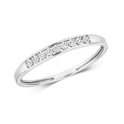 Diamond Illusion Set Half Eternity Ring In 9ct White Gold 