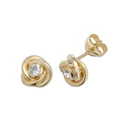 9ct Gold Cz Set Orbital Studs 