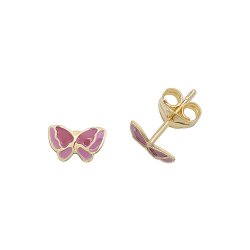 9ct Gold Enamel Butterfly Studs 
