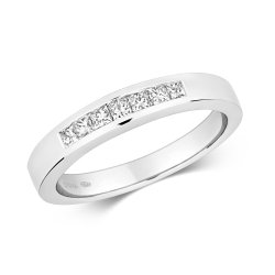 Diamond 7 Stone Channel Set Ring In 18ct White Gold 