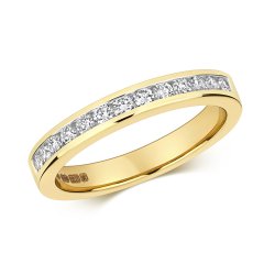 Diamond Channel Set Half Eternity Ring In 18ct Gold 