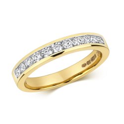 Diamond Channel Set Half Eternity Ring In 18ct Gold 