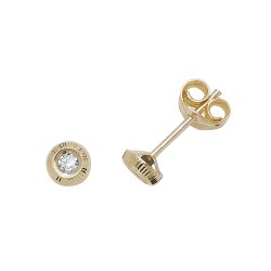 9ct Gold Cz Bezel Studs 