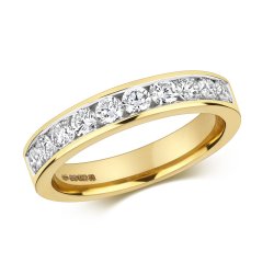 Diamond Channel Set Half Eternity Ring In 18ct Gold 