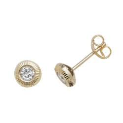 9ct Gold Cz Bezel Studs 