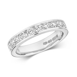 Diamond Channel Set Half Eternity Ring In 18ct White Gold 