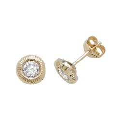 9ct Gold Cz Bezel Studs 