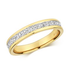 Diamond Channel Set Half Eternity Ring In 18ct Gold 