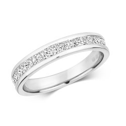 Diamond Channel Set Half Eternity Ring In 18ct White Gold 