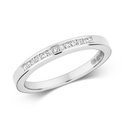 Diamond Channel Set Princess Cut Ring In 18ct White Gold 