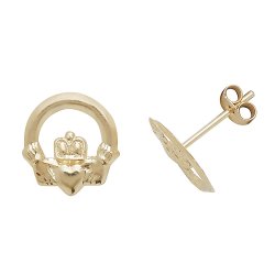 9ct Gold Claddagh Studs 