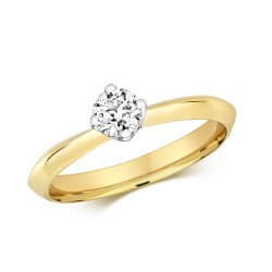 Diamond 4 Claw Set Solitaire Ring In 18ct Gold 