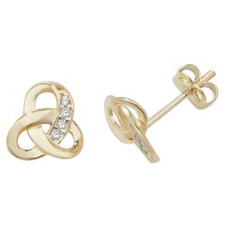 9ct Gold Cz Celtic Studs 
