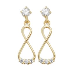 9ct Gold Cz Infinity Drops 