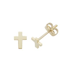 9ct Gold Cross Studs 