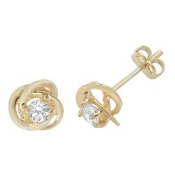 9ct Gold Cz Interlocking Studs 