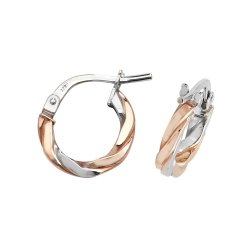 9ct Gold 2 Tone Twisted Hoops ER1041RW-