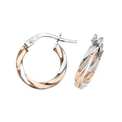 9ct Gold 2 Tone Twisted Hoops ER1041RW-