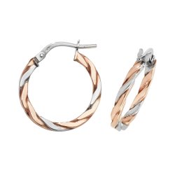 9ct Gold 2 Tone Twisted Hoops ER1041RW-