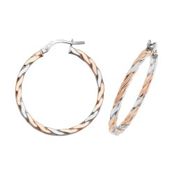 9ct Gold 2 Tone Twisted Hoops ER1041RW-